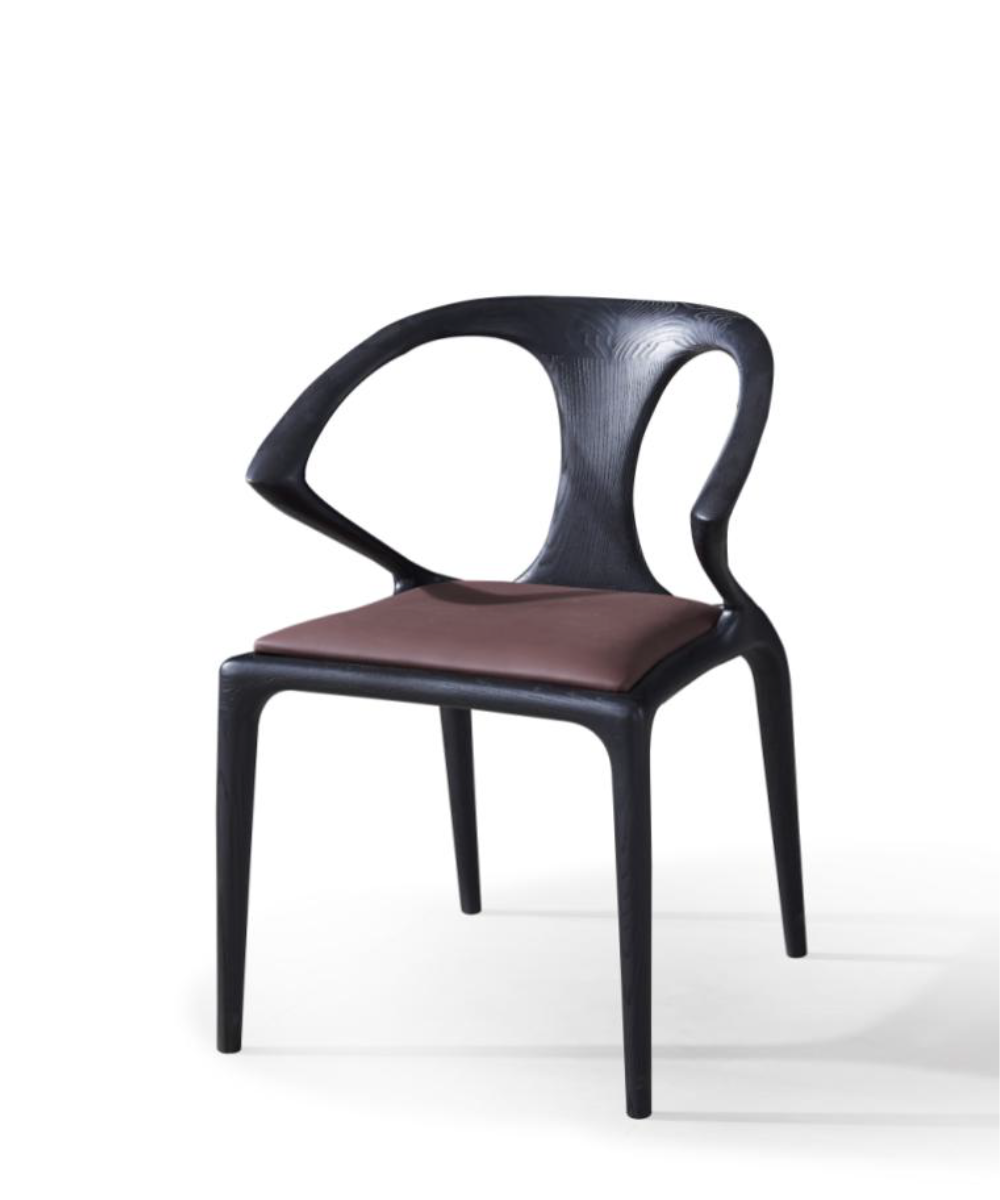 Lionelle Ash Wood Dining Chair in Black