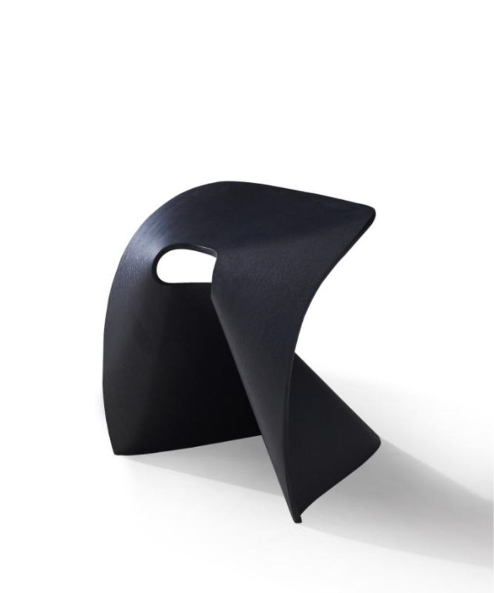 Gasparre Wooden Dining Stool in Black