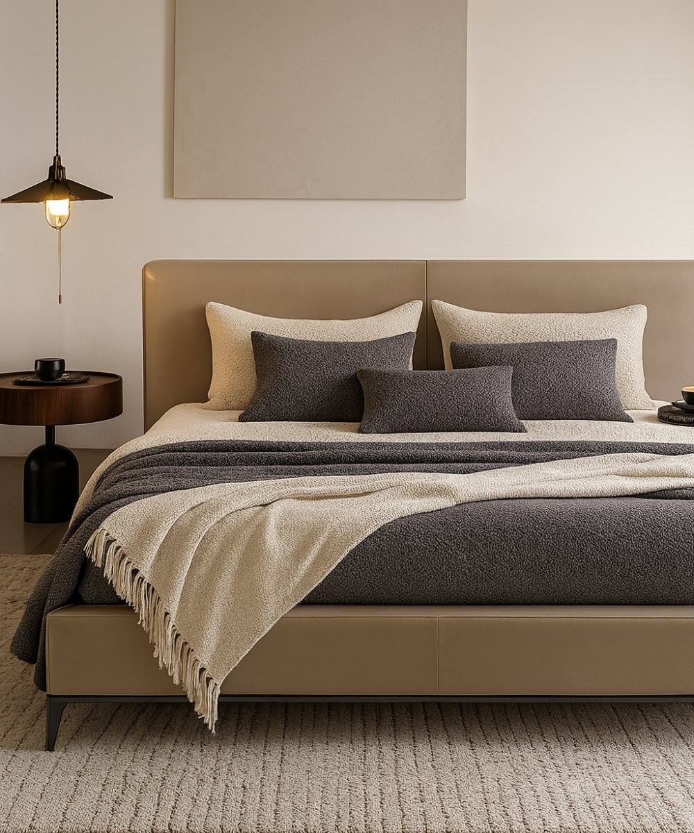 Zefir Genuine Leather Bed
