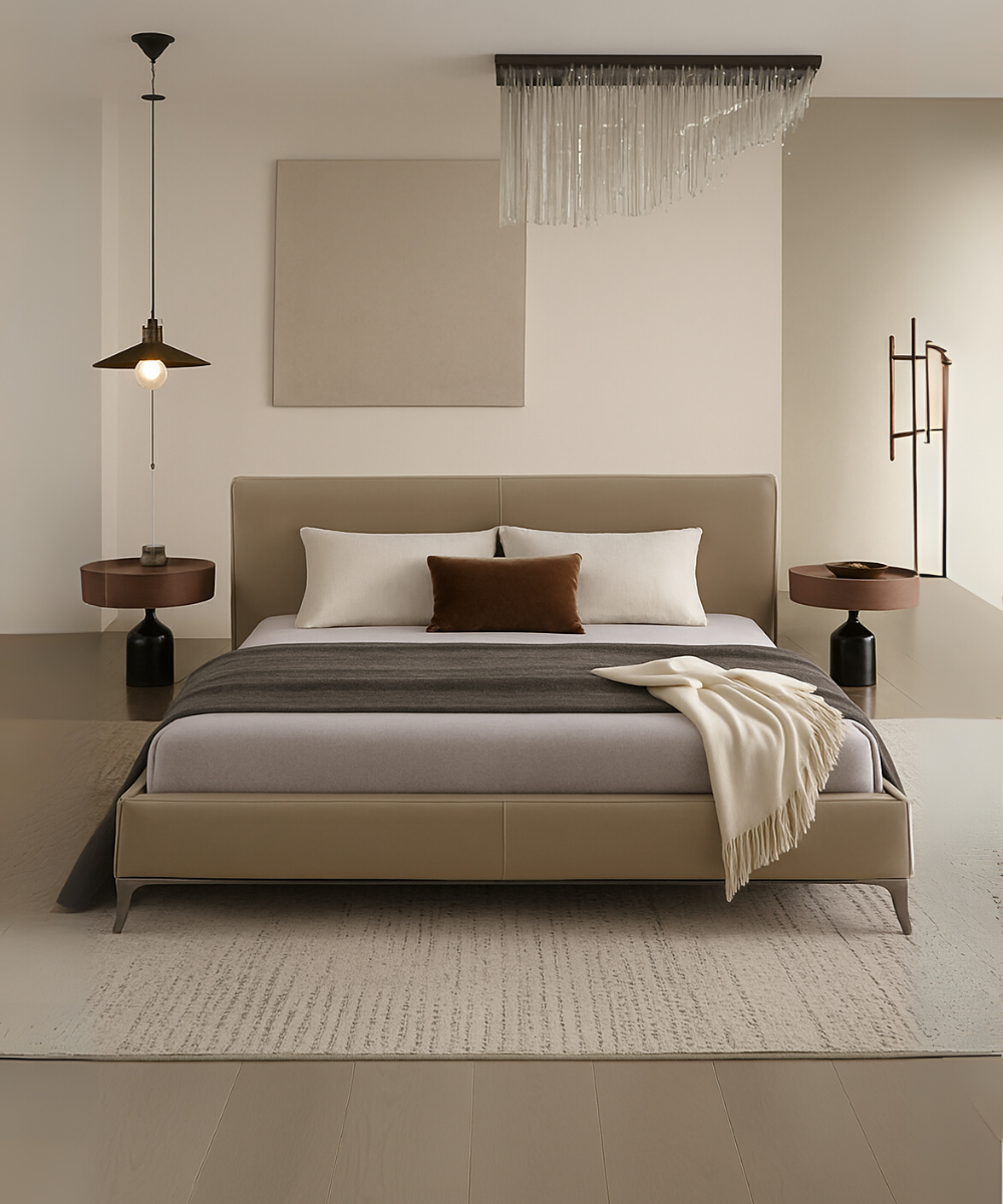 Zefir Genuine Leather Bed
