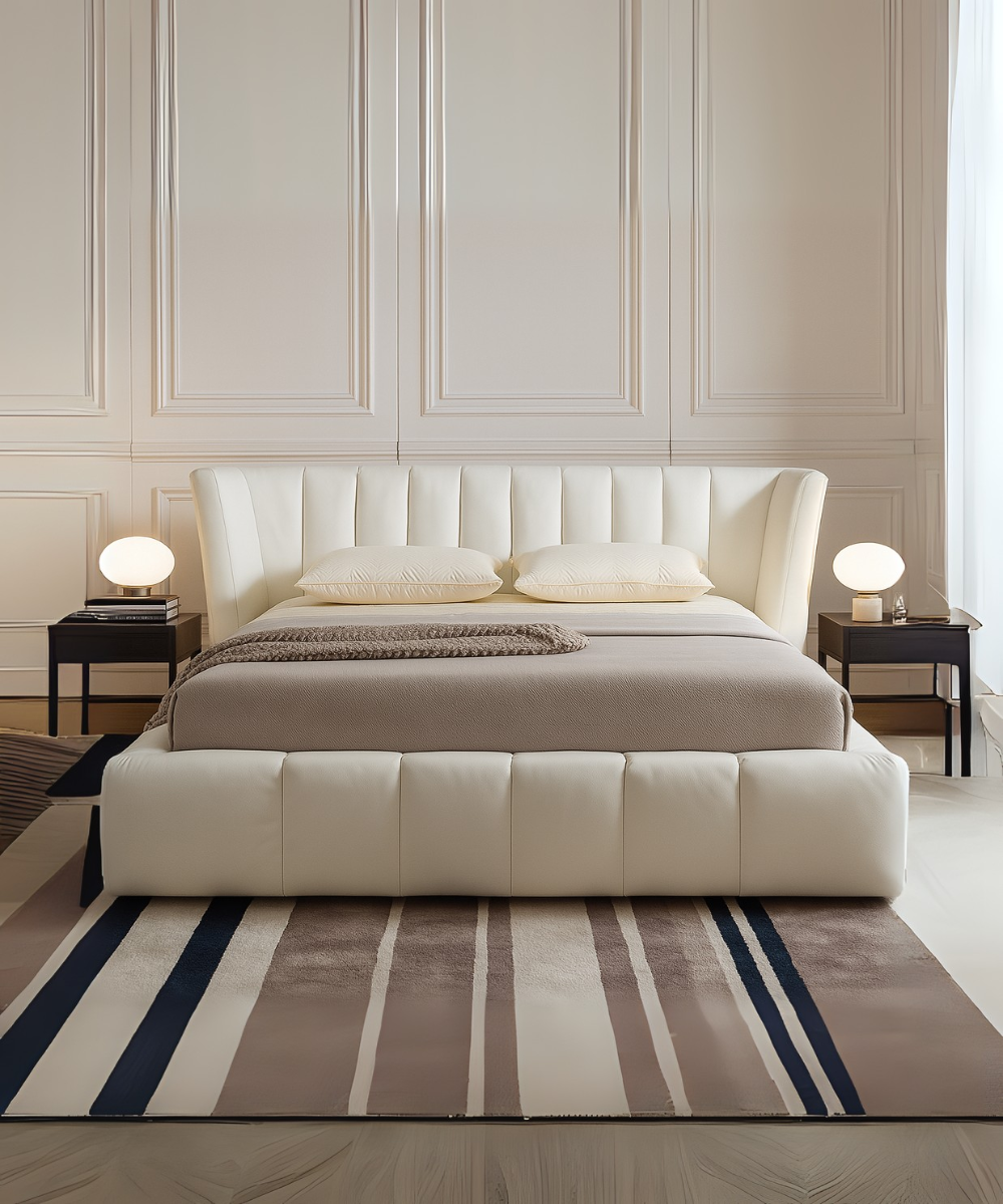 Karmello Genuine Leather Bed